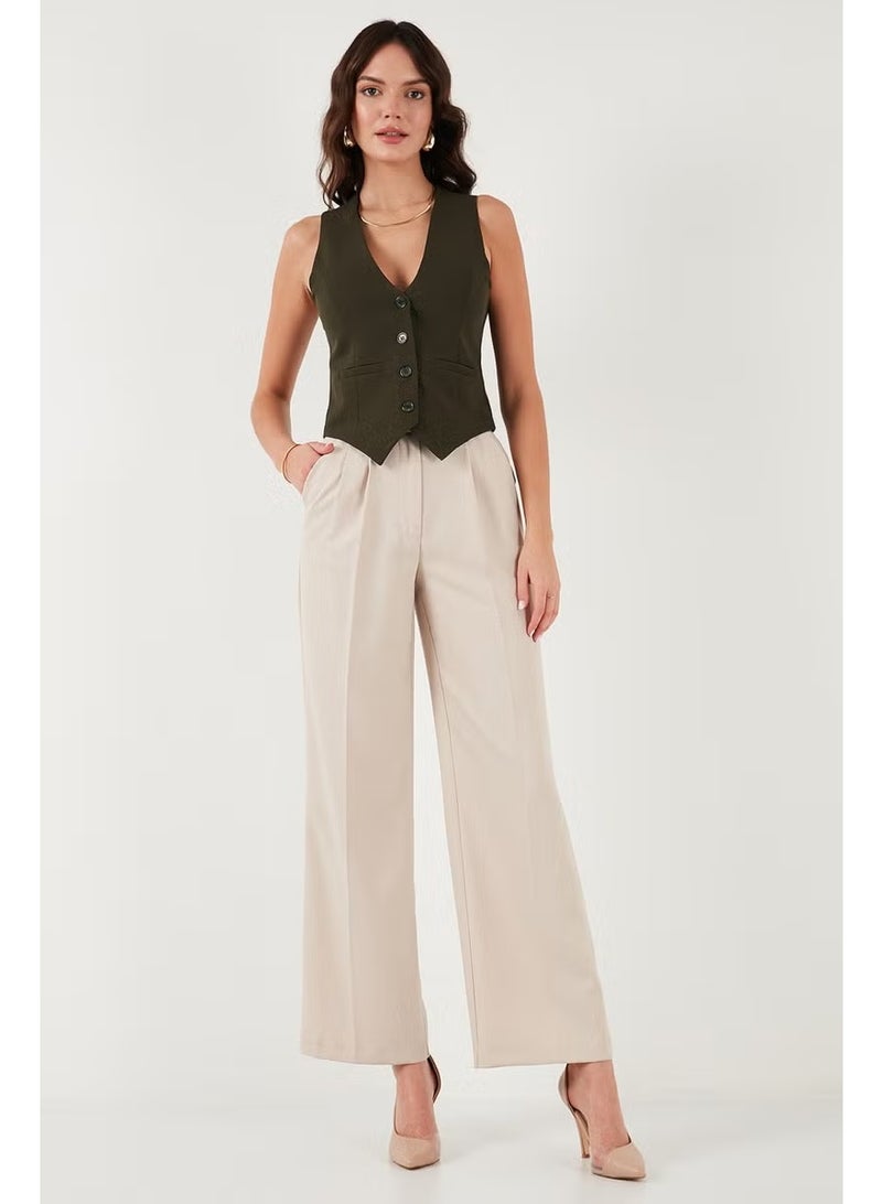 Lela Fitted Fit Buttoned V Neck Buttoned Vest Women's Vest 6696796 - Image 2